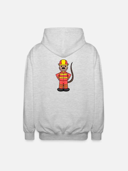Fire brigade motif for children - Unisex Hooded Jacket - light heather grey