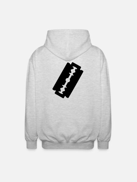 Logo razor blade. - Unisex Hooded Jacket - light heather grey