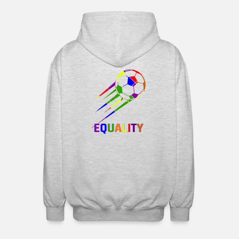 Fußball Regenbogen WM Equality - Unisex Kapuzenjacke - Hellgrau meliert