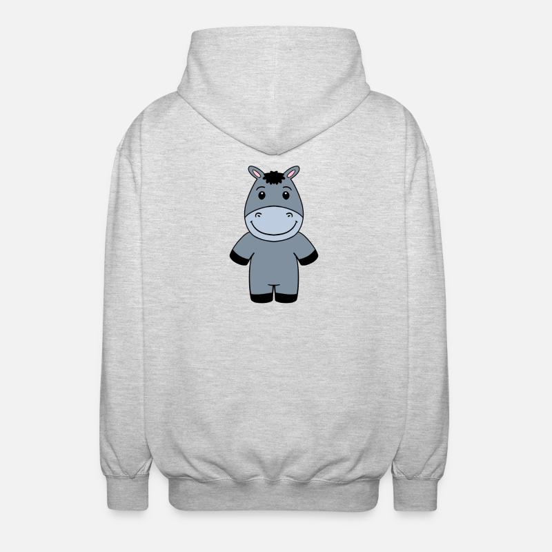 Âne - Veste à capuche unisexe - gris clair chiné