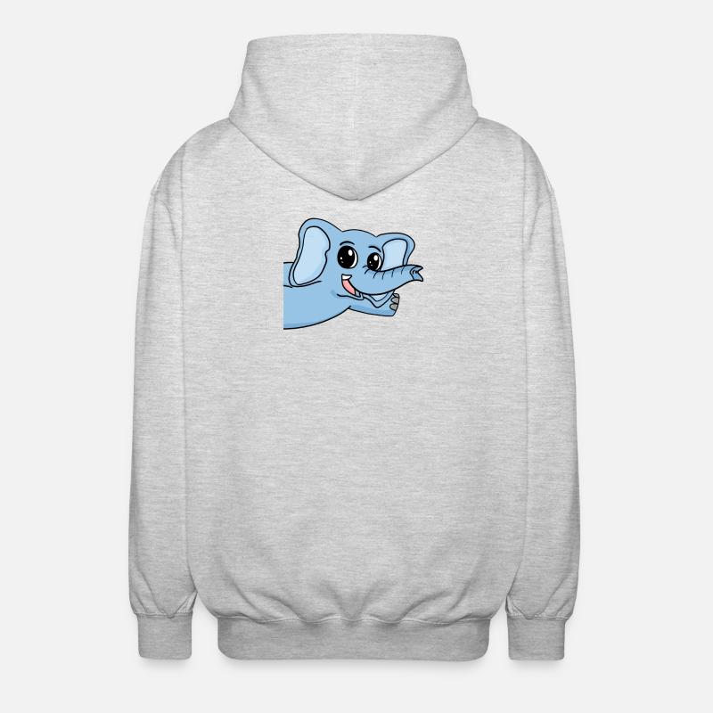 Elephant Greeting Greeting - Unisex Hooded Jacket - light heather grey