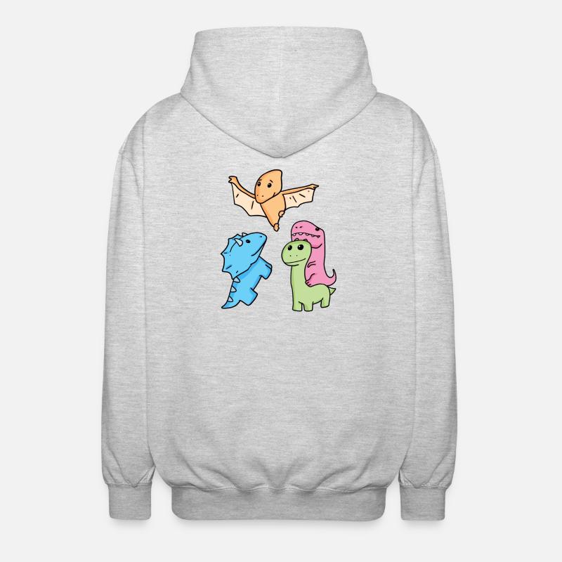 Dinosaure - Veste à capuche unisexe - gris clair chiné