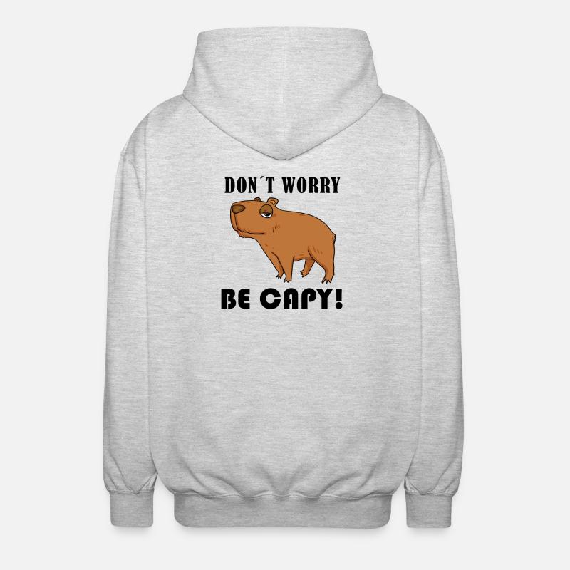 Capybara Capybara Gift - Unisex Hooded Jacket - light heather grey