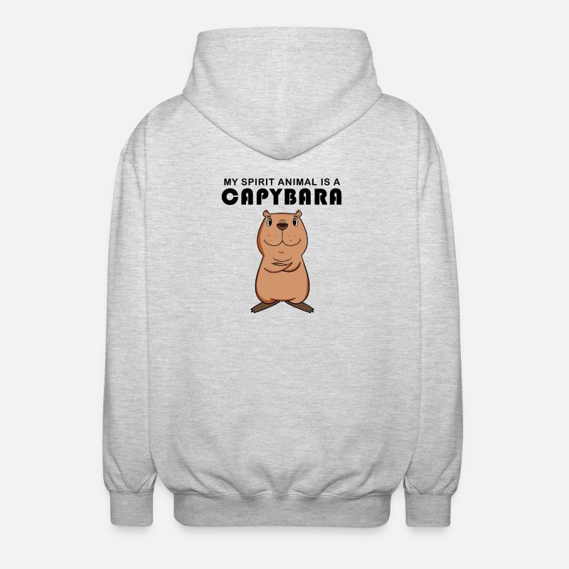 Capybara Capybara Gift - Unisex Hooded Jacket - light heather grey
