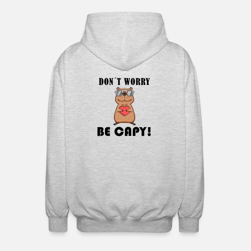 Capybara Capybara Cadeau - Veste à capuche unisexe - gris clair chiné