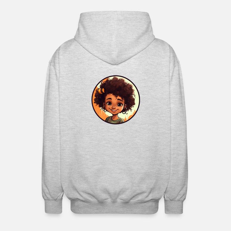 Lebendige Comic-Charakter Illustration - Unisex Kapuzenjacke - Hellgrau meliert
