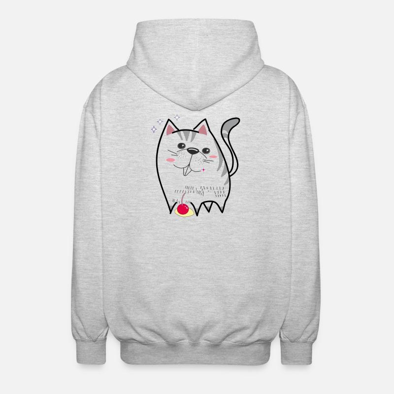 chat mignon - Veste à capuche unisexe - gris clair chiné
