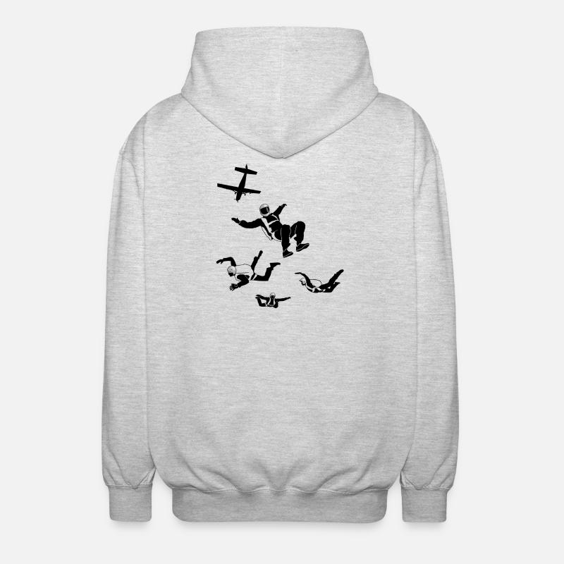 Fallschirm, skydiving - Unisex Kapuzenjacke - Hellgrau meliert