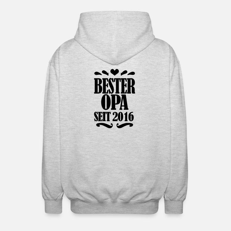 Bester Opa seit 2016 - Opa Geschenkidee - Unisex Kapuzenjacke - Hellgrau meliert