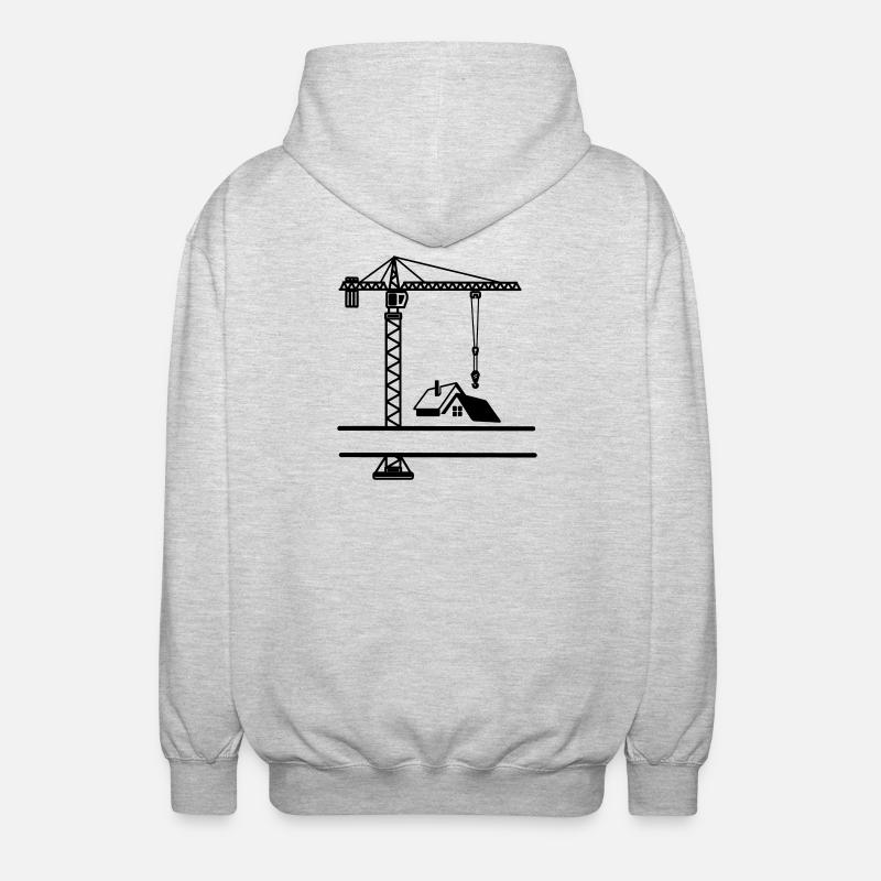 Grue de construction avec maison - Veste à capuche unisexe - gris clair chiné