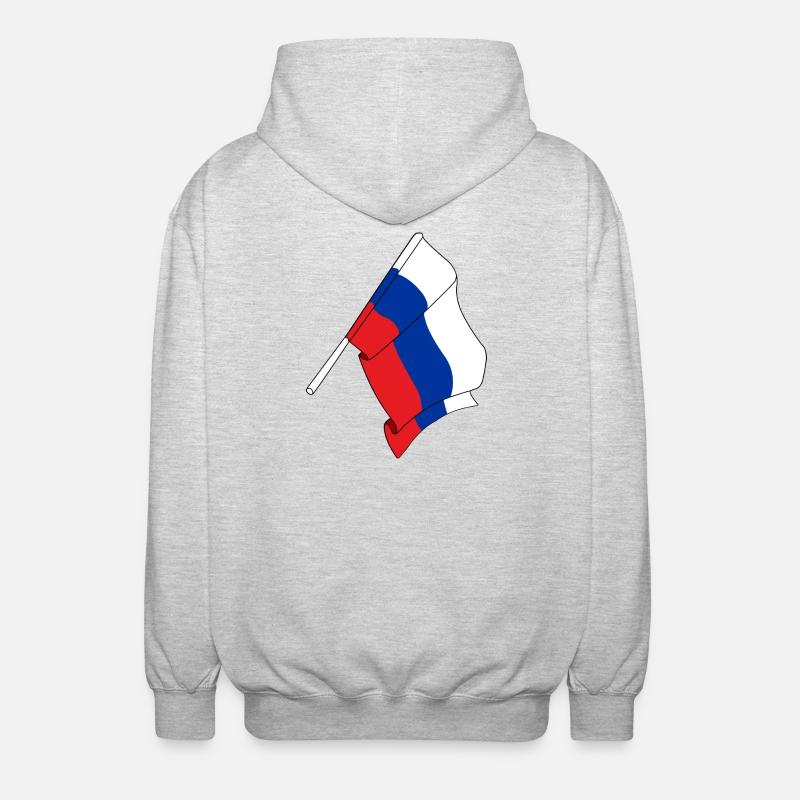 Drapeau Russie - Veste à capuche unisexe - gris clair chiné