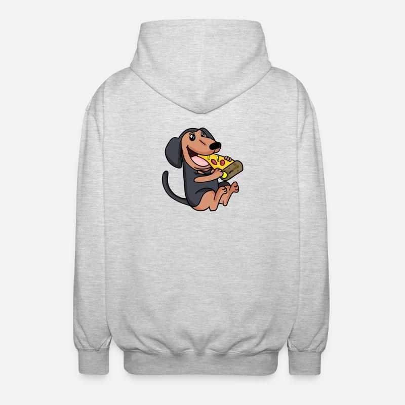 Pizza pour chien Coonhound - Veste à capuche unisexe - gris clair chiné