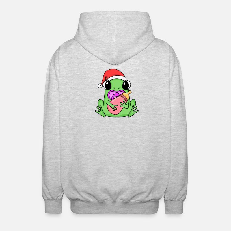 Grenouille bébé Noël - Veste à capuche unisexe - gris clair chiné
