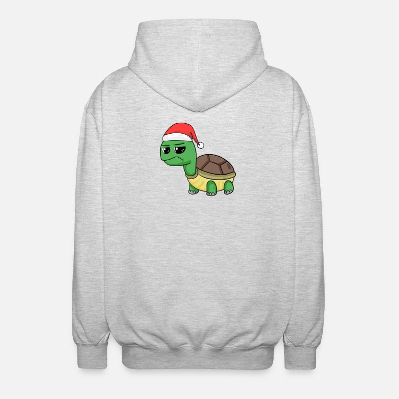 Tortue Noël - Veste à capuche unisexe - gris clair chiné