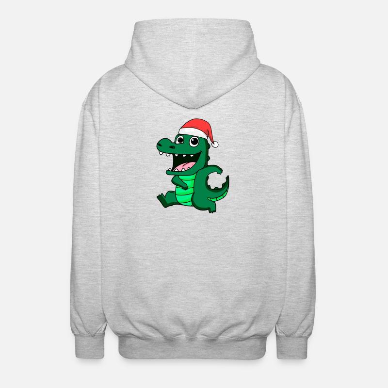Crocodile Noël - Veste à capuche unisexe - gris clair chiné