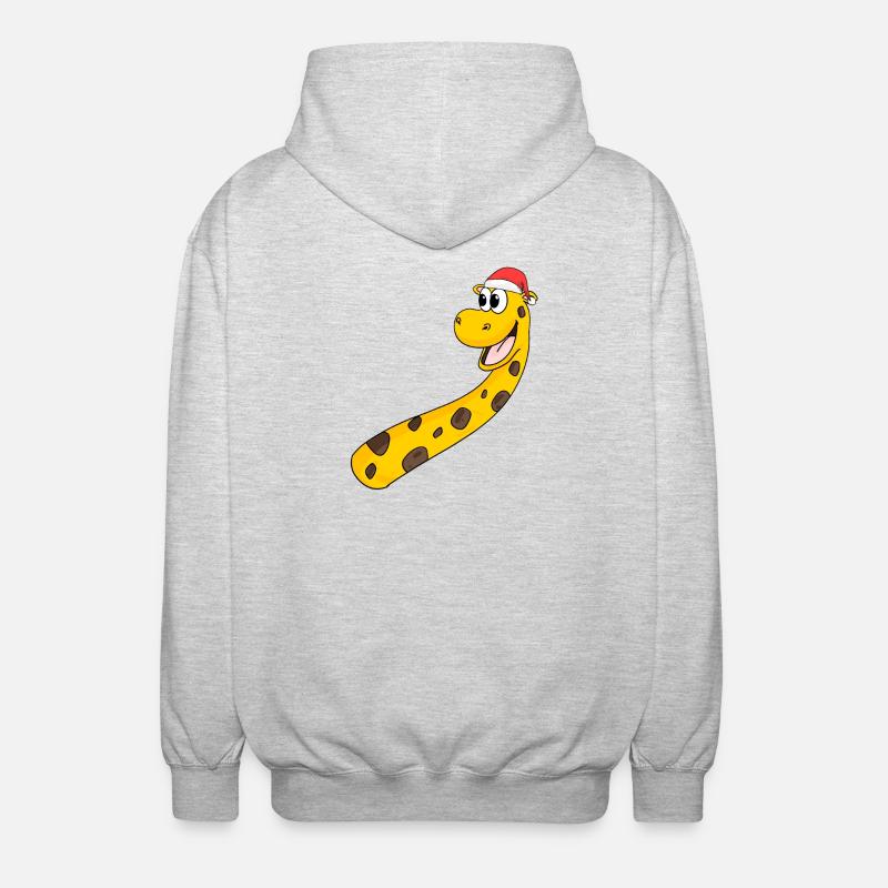 Giraffe Christmas - Unisex Hooded Jacket - light heather grey
