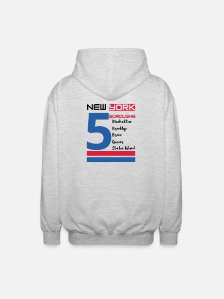 New York City Five Boroughs Love New York Bronx - Unisex Hooded Jacket - light heather grey