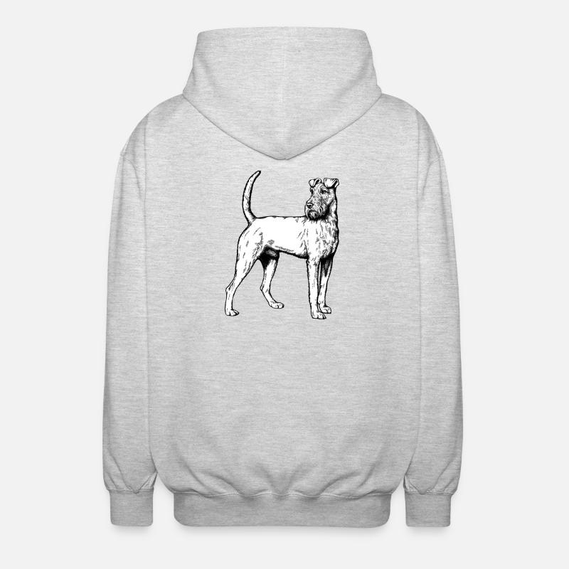 Irish Terrier Mailo 2023 sw - Unisex Kapuzenjacke - Hellgrau meliert