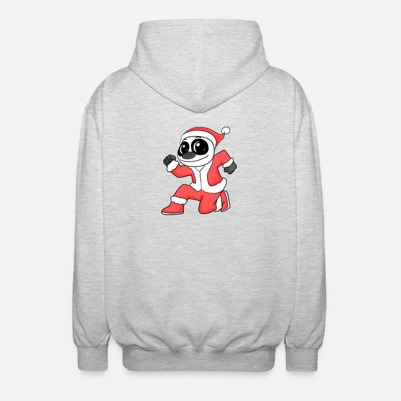Panda Peluche Noël - Veste à capuche unisexe - gris clair chiné