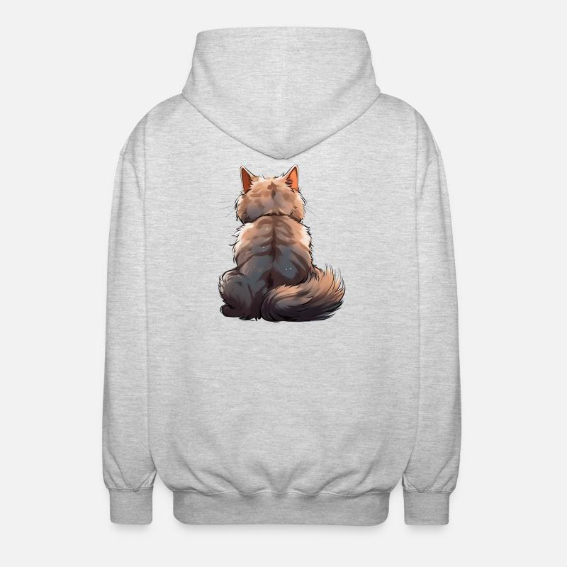 Chat Munchkin - Veste à capuche unisexe - gris clair chiné