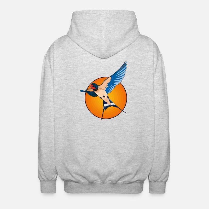 Schwalben 2 - Unisex Kapuzenjacke - Hellgrau meliert
