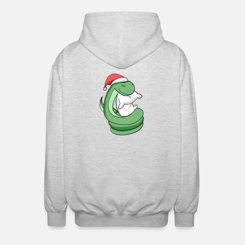 Serpent Mignon Fatigué Noël - Veste à capuche unisexe - gris clair chiné