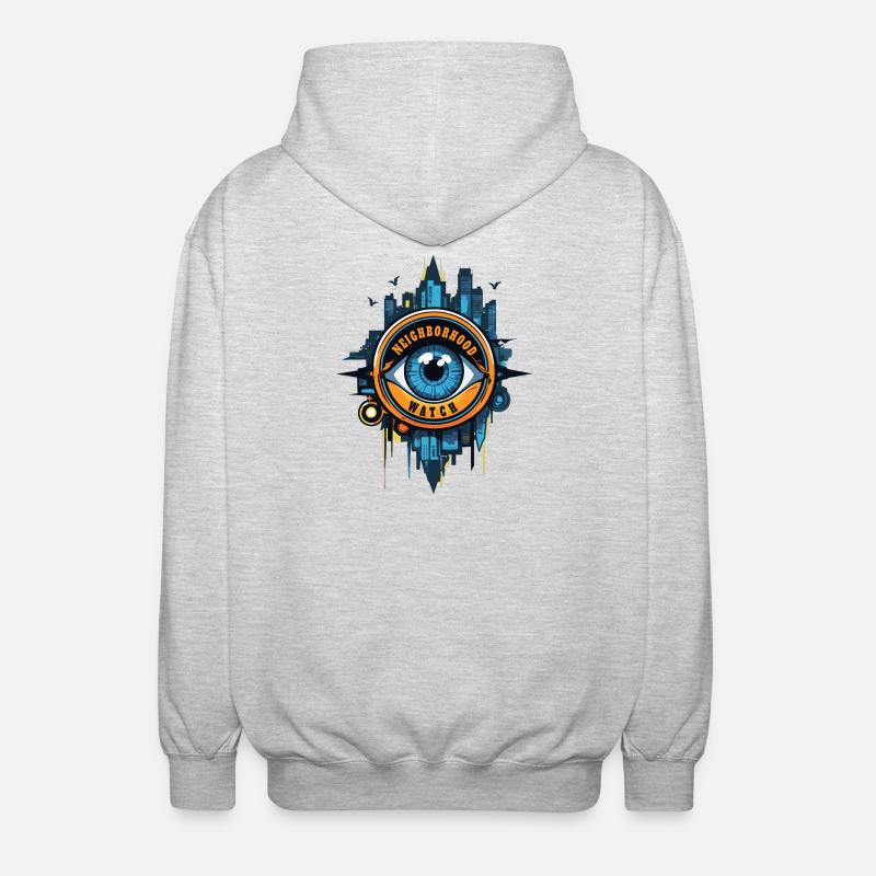 Œil de surveillance de quartier - Veste à capuche unisexe - gris clair chiné