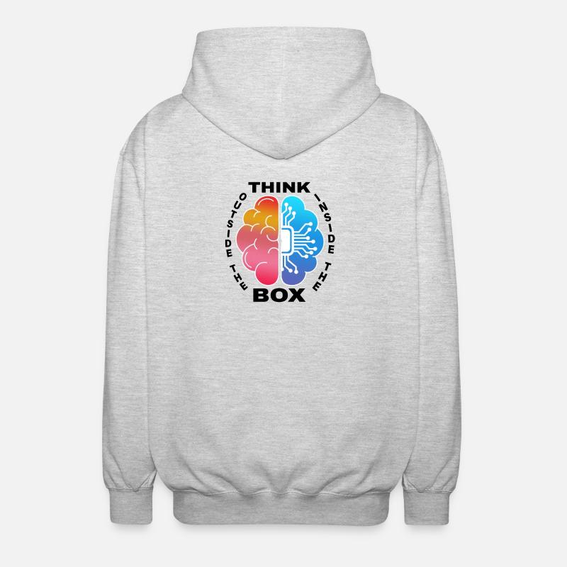Think outside / inside the Box - Unisex Kapuzenjacke - Hellgrau meliert