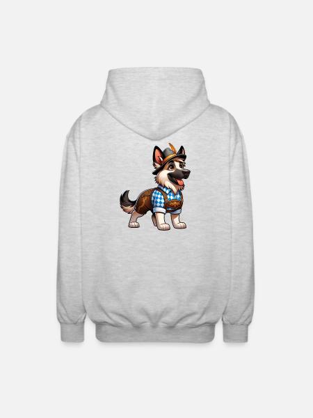 Bavarian Shepherd Dog - Unisex Hooded Jacket - light heather grey
