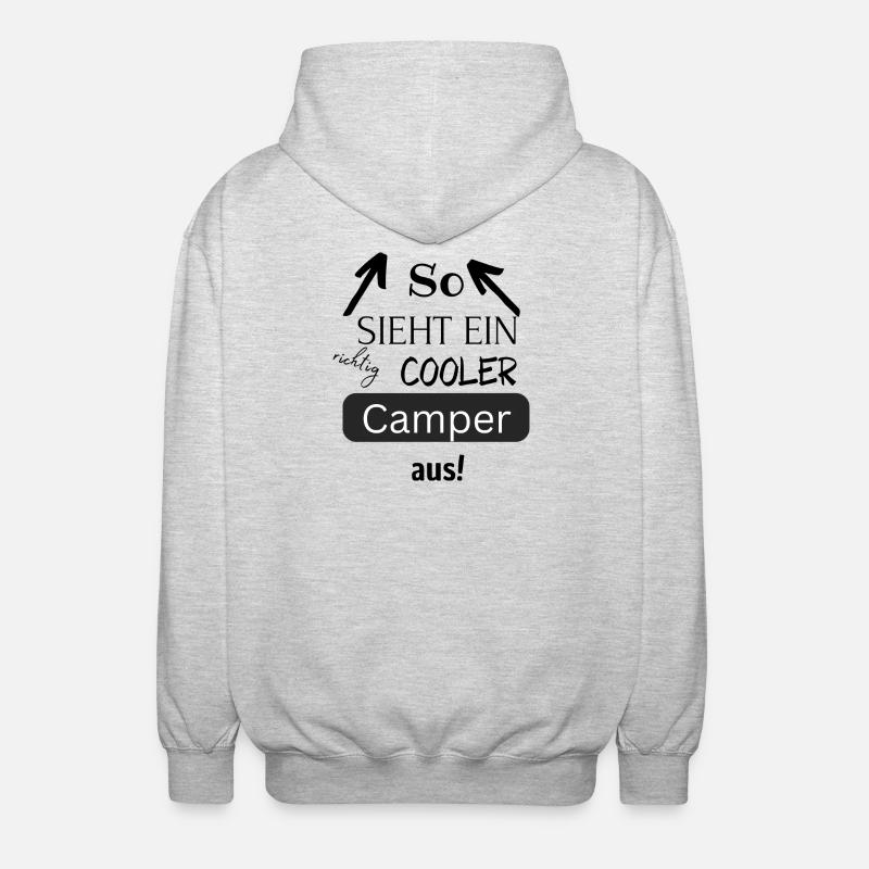 So sieht ein cooler Camper aus - Unisex Kapuzenjacke - Hellgrau meliert