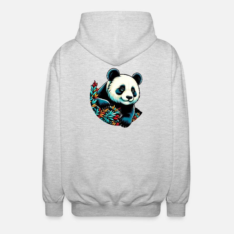 Panda - Unisex Kapuzenjacke - Hellgrau meliert