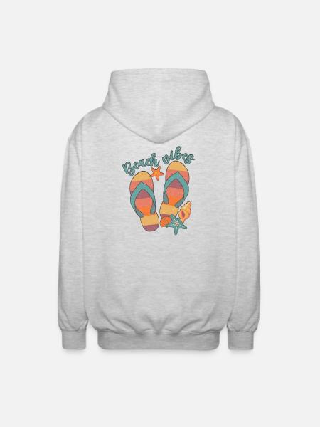 Beach Vibes - Unisex Hooded Jacket - light heather grey