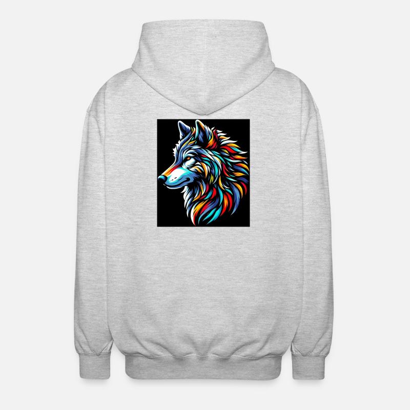 Wolf - Unisex Kapuzenjacke - Hellgrau meliert