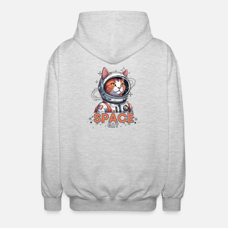 Astronaute Chat de l’Espace - Veste à capuche unisexe - gris clair chiné