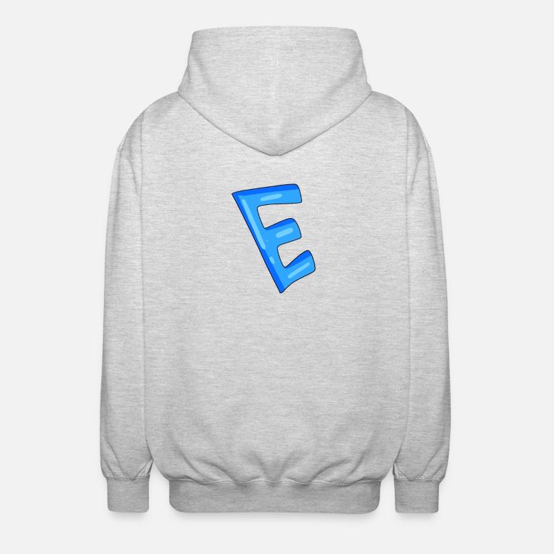 Letter E Initial point - Unisex Hooded Jacket - light heather grey
