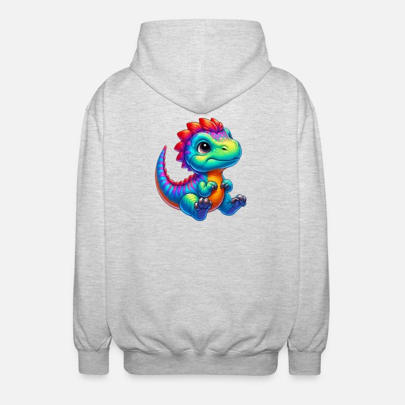 Dinosaur - Unisex Hooded Jacket - light heather grey