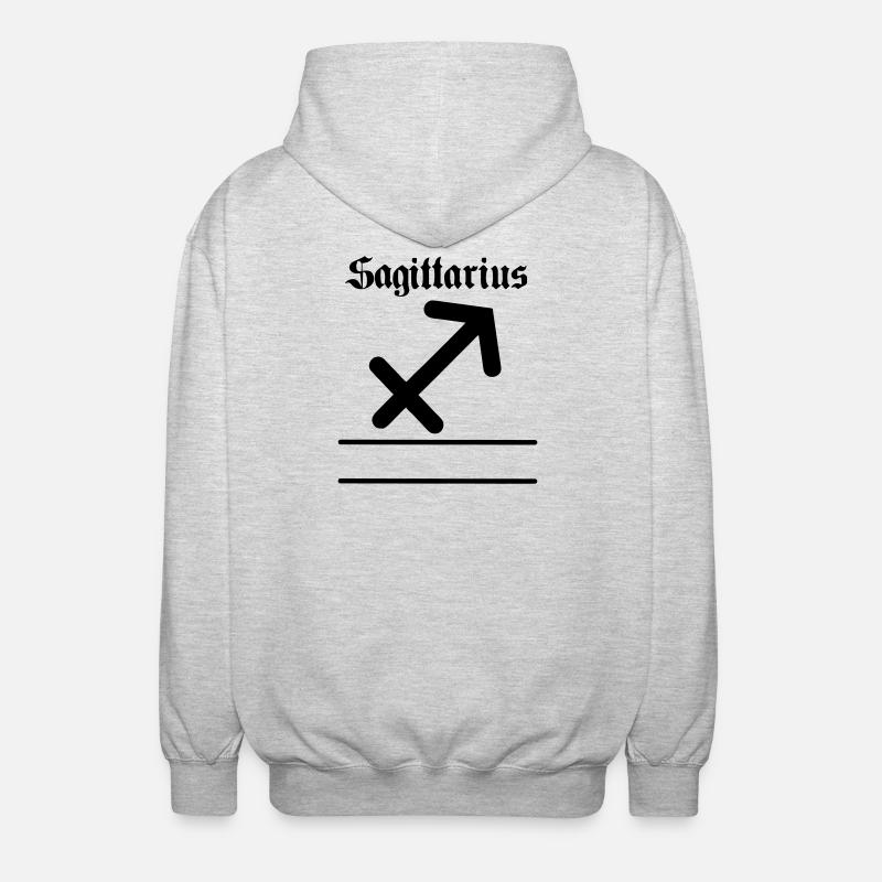 Bannière de nom Sagittaire Sagittaire - Veste à capuche unisexe - gris clair chiné
