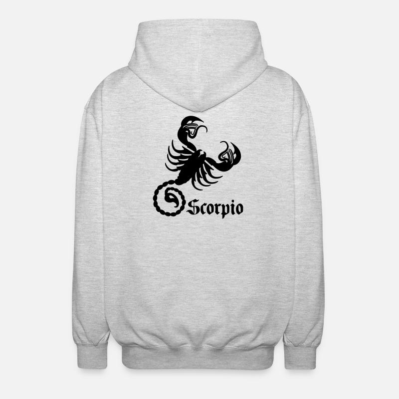 Sternzeichenbild Skorpion - Unisex Kapuzenjacke - Hellgrau meliert