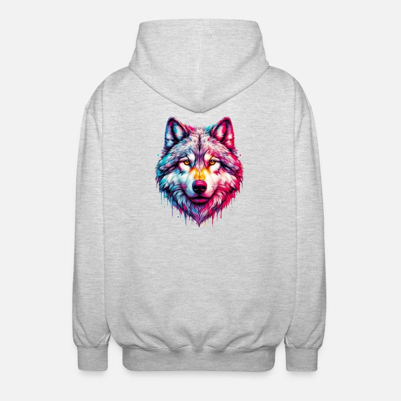 Loup - Veste à capuche unisexe - gris clair chiné