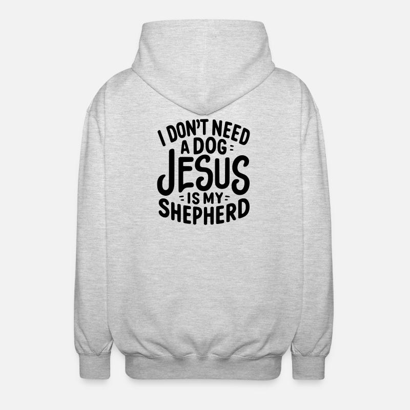 Jesus is my Shepherd - Unisex Hooded Jacket - light heather grey