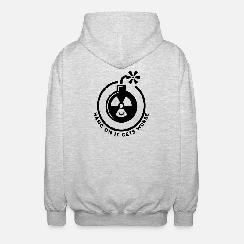 Moment mal, es wird noch schlimmer - Unisex Kapuzenjacke - Hellgrau meliert