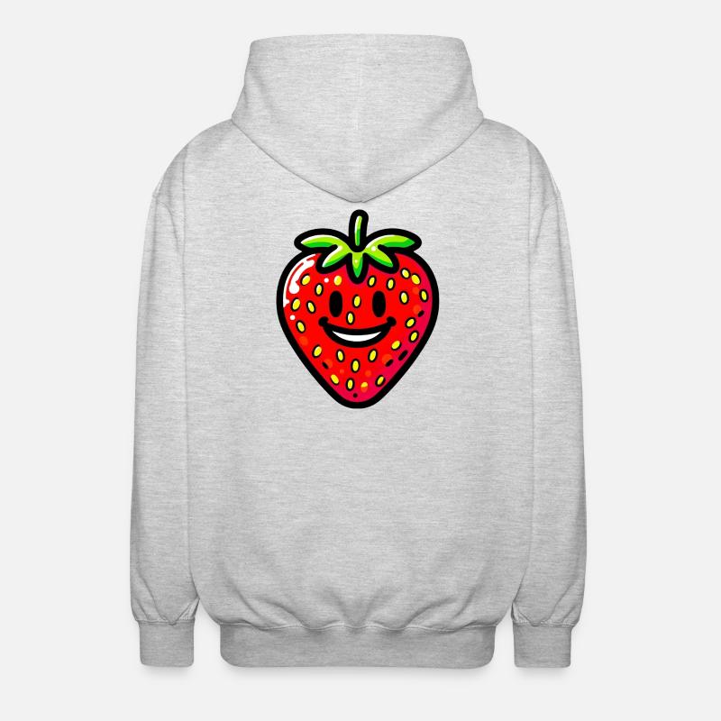 Erdbeer-Erdbeeren - Unisex Kapuzenjacke - Hellgrau meliert