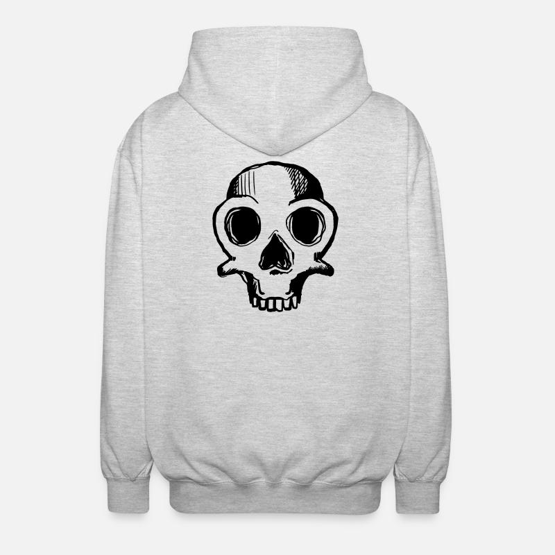skull 1c - Unisex Kapuzenjacke - Hellgrau meliert