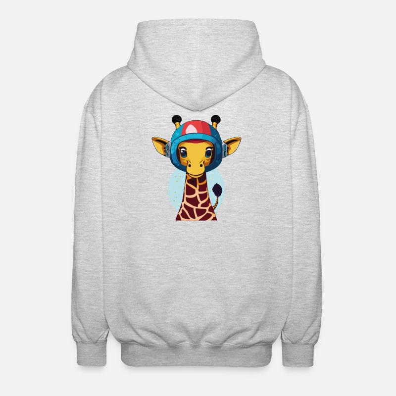 Girafe de l’espace avec casque - Veste à capuche unisexe - gris clair chiné