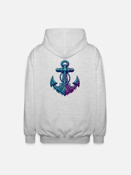 An Anchor - Unisex Hooded Jacket - light heather grey