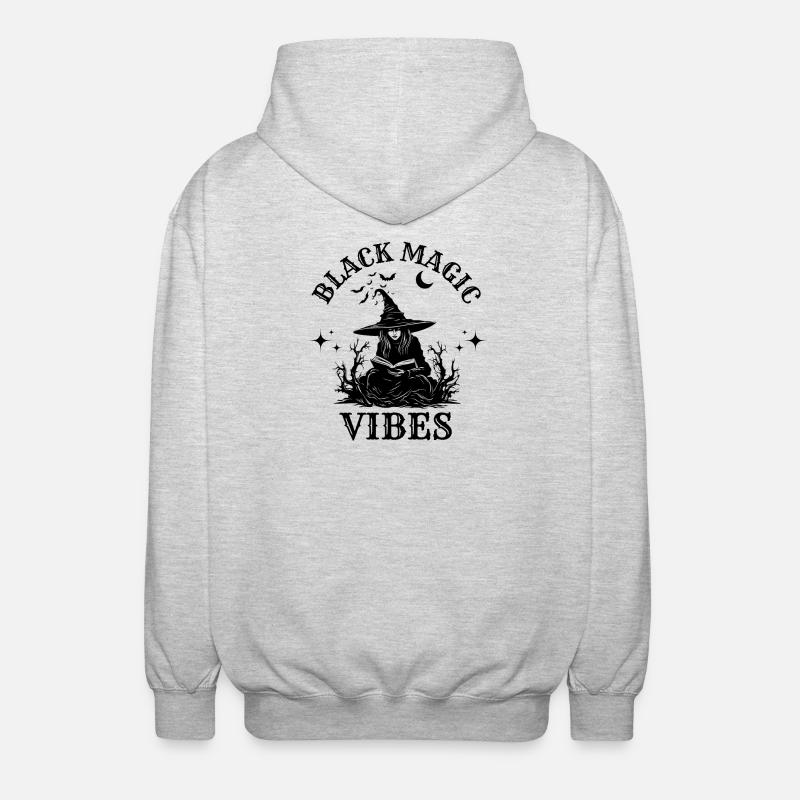 Black Magic Vibes Funny Witch Magic - Unisex Hooded Jacket - light heather grey