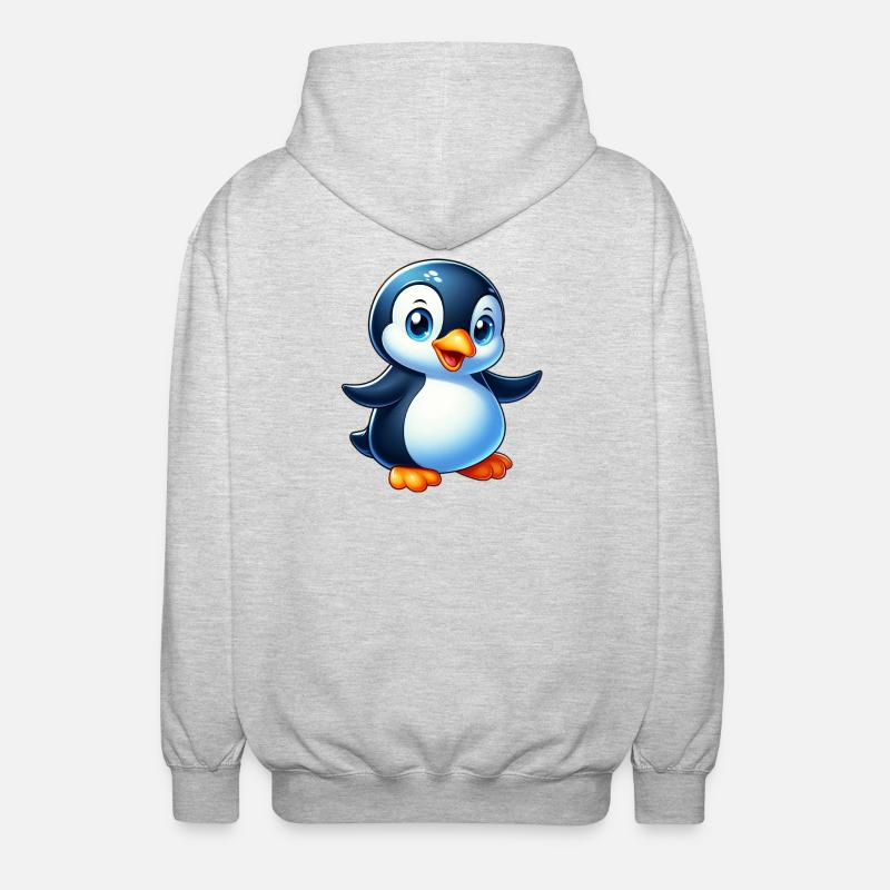 Pingouin - Veste à capuche unisexe - gris clair chiné