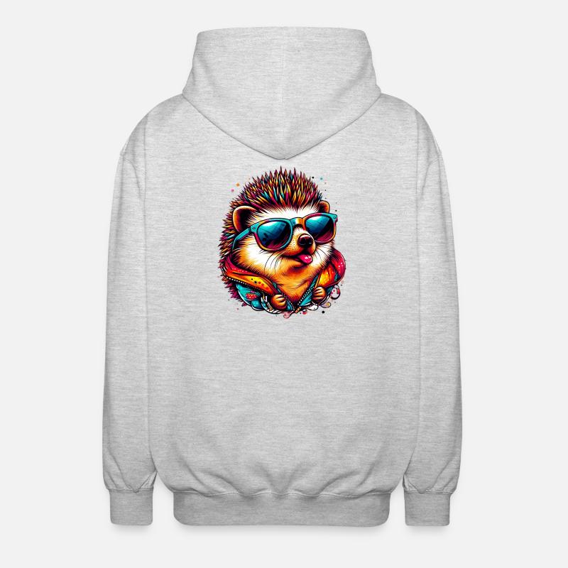 Igel - Unisex Kapuzenjacke - Hellgrau meliert