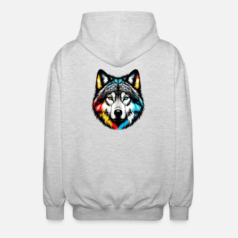 Wolf - Unisex Kapuzenjacke - Hellgrau meliert