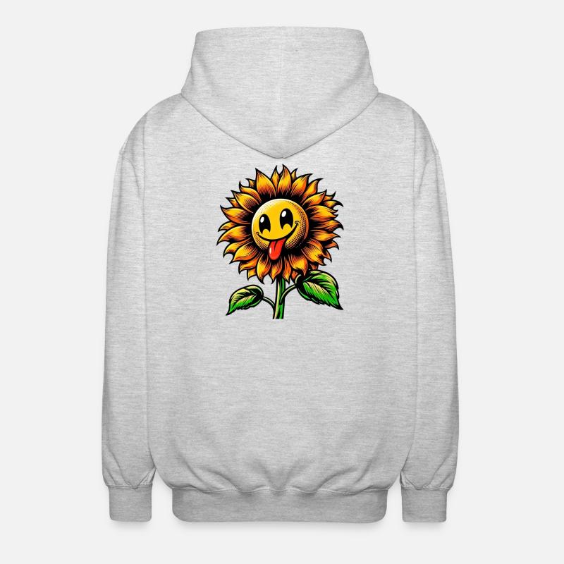 Sonnenblume - Unisex Kapuzenjacke - Hellgrau meliert